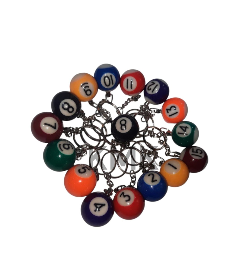 [LLPOOL] LLAVEROS BOLA POOL COLORES