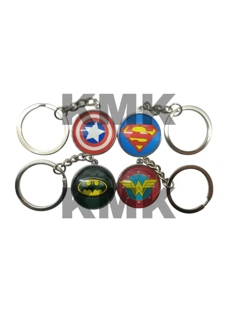 [LLMARVEL] Set Llavero Batman, superman, mujer maravilla y capitan 