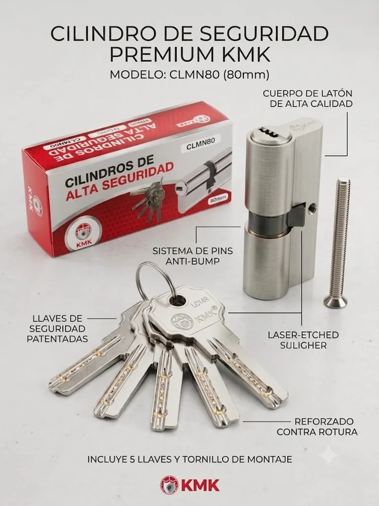 [CLMN80] CLMN80-CILINDRO SEGURIDAD 80MM KMK PLATA LL PUNTO 35/45